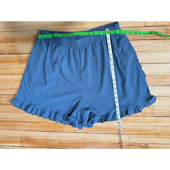 LulaRoe | NWT Jude Blue Boho Ruffle Hem Shorts | Size XL (16-18) - Picture 7 of 9